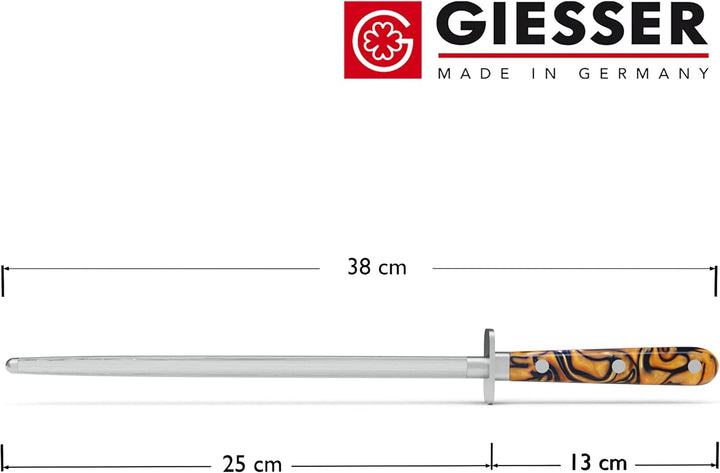 Giesser seit 1776 - Made in Germany - Wetzstahl 25 cm Spicy Orange, PremiumCut Steel No 1, Messersch