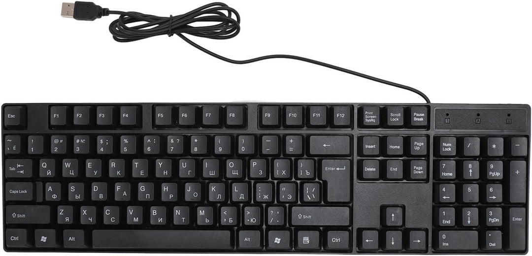 K1800 Minderheitensprachentastatur, 104 Tasten USB kabelgebundene Gaming Tastatur, Englisch/Russisch