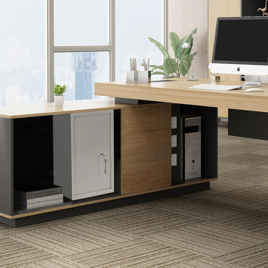 Aufun Tresor Möbeltresor mit Doppelbartschloss 35 x 50 x 31cm, grosse Safe Box für Zuhause, Tresor u