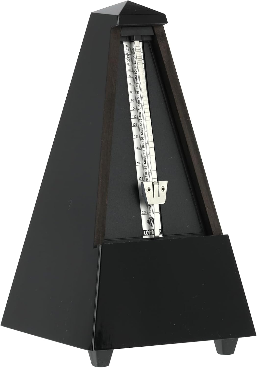 Wittner Metronom 806 Holzgehäuse ohne Glocke Taktell Pyramidenform schwarz hochglanz, schwarz hochgl