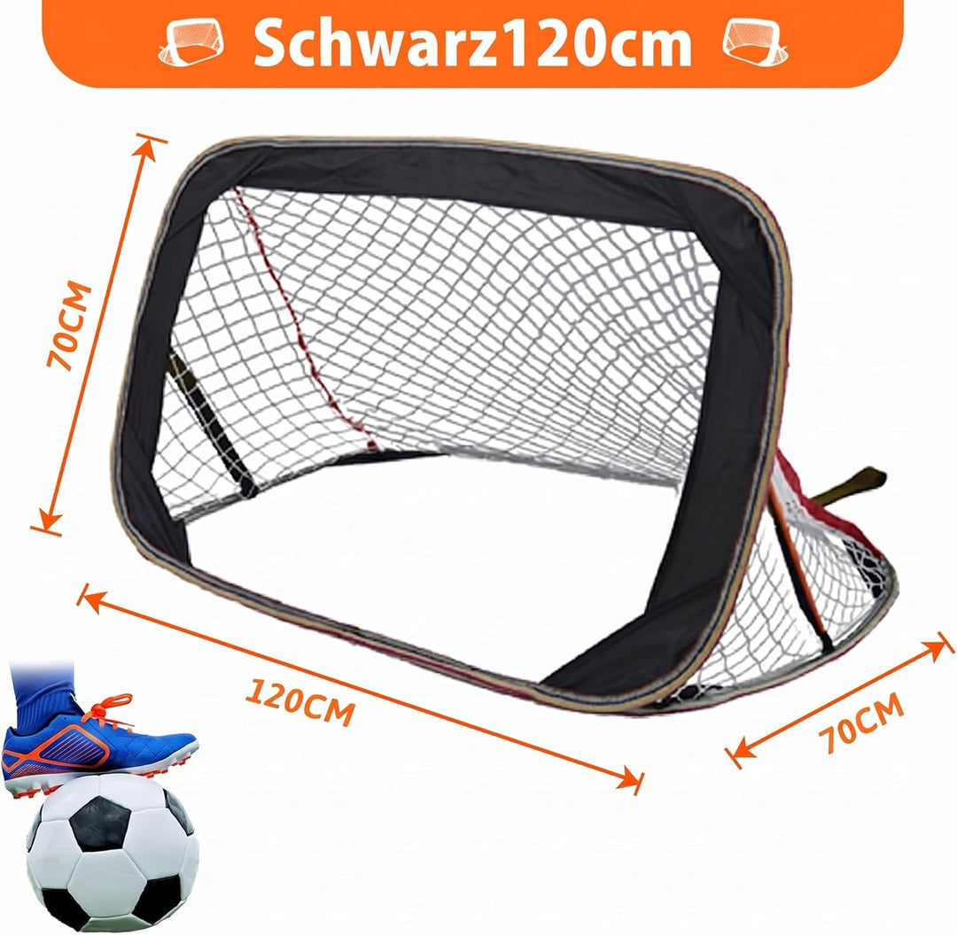 Profi Pop-Up Fussballtor 2er Set 120×70×70 cm Mobiles Kleinfeldtor für Fussballtraining & Technik-Dr