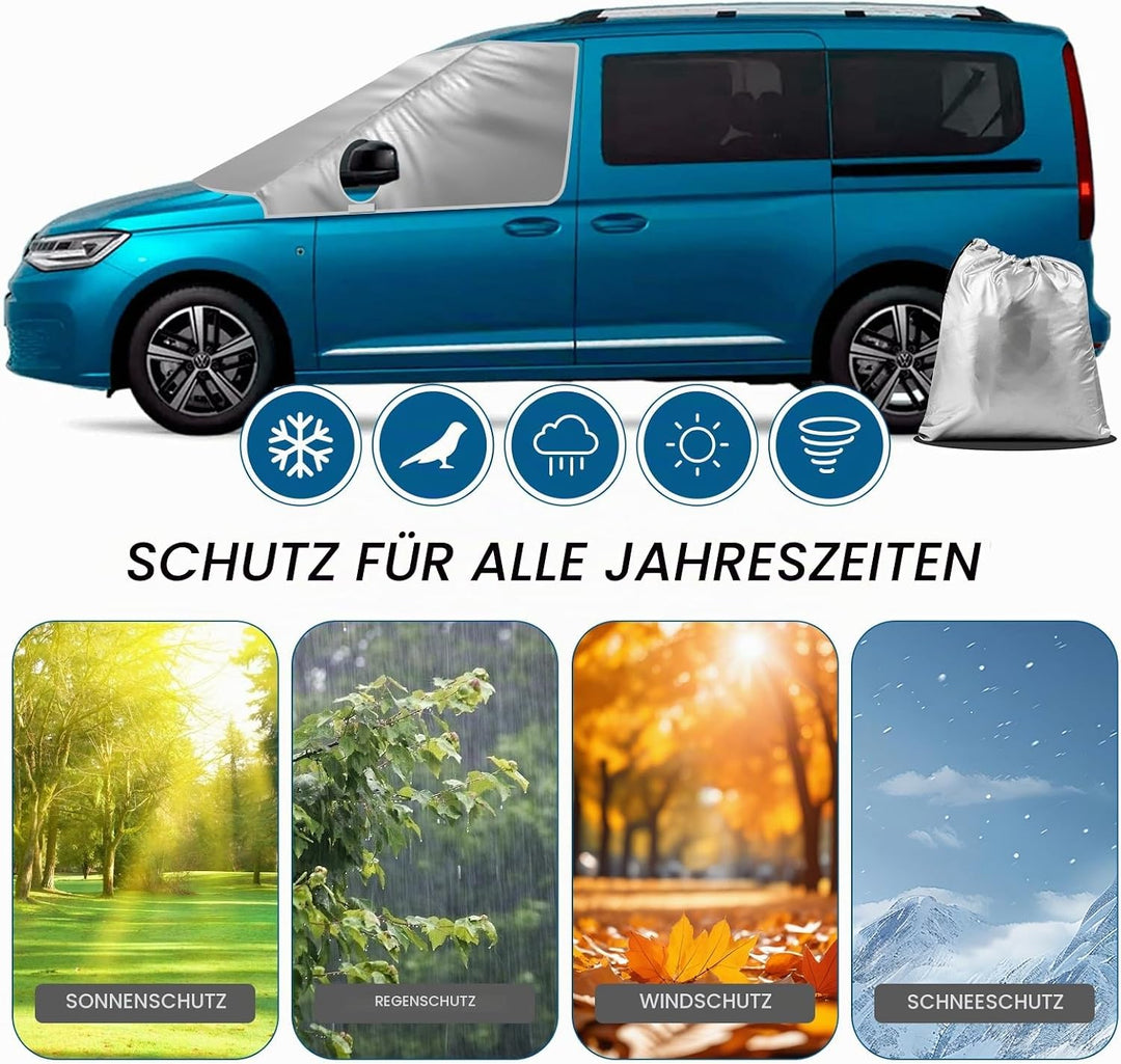 für VW Caddy 2004-2024 Auto Windschutzscheiben Abdeckung, Wasserdicht Sonnenschutz Frontscheibe Ther