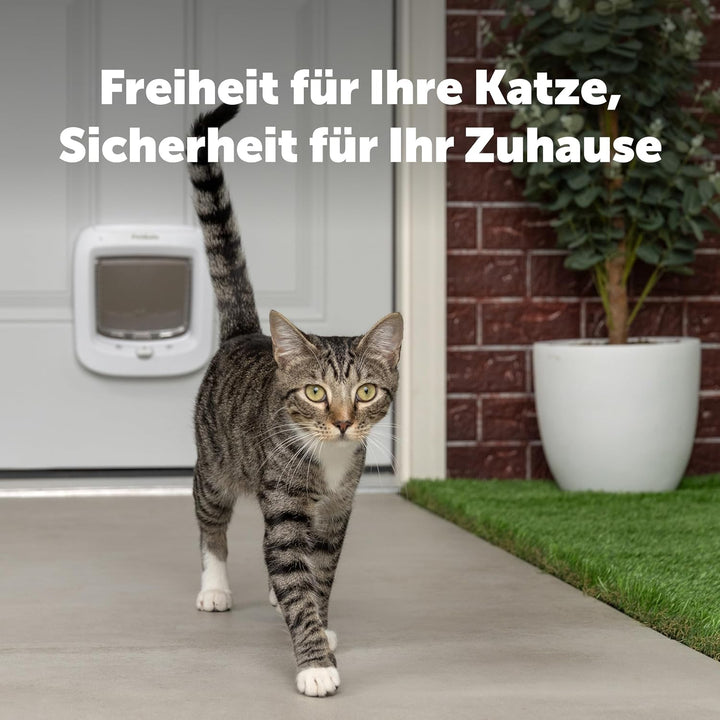 PetSafe Mikrochip-Katzenklappe, batteriebetriebene Haustierklappe, 4-Wege-Verriegelung und einfache