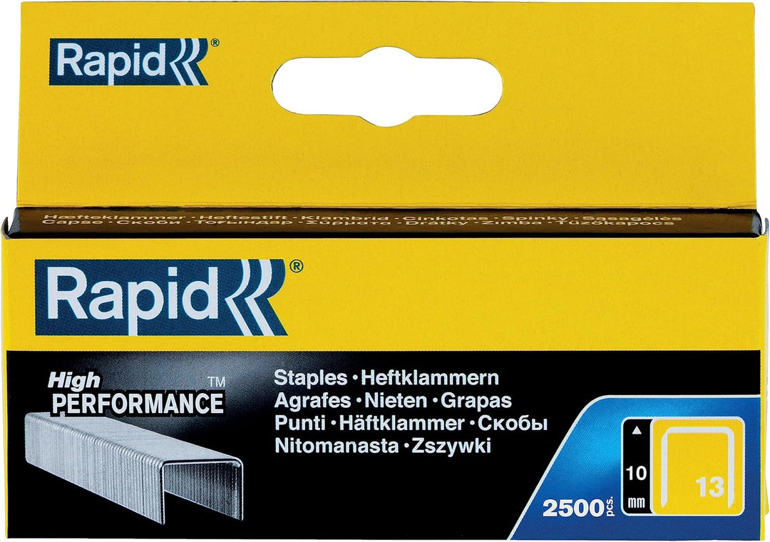 Rapid Tackerklammern Typ 13, 10mm Klammern, 2.500 Stk., Feindrahtklammern für Holz und Leinwand Legi