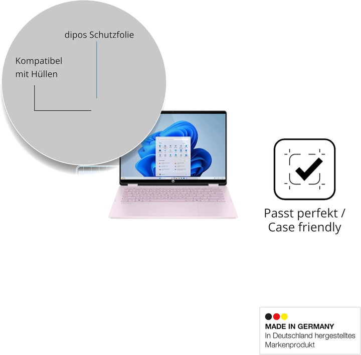 dipos I 2x Schutzfolie klar passend für HP OmniBook 5 Flip 14 FP0765ng Folie Displayschutzfolie, Ult