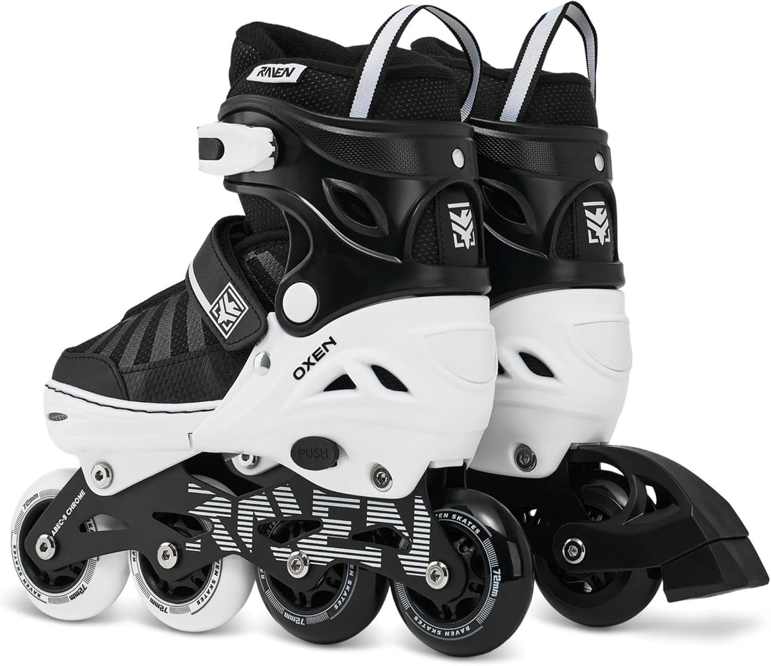RAVEN Inline Skates Inliner für Kinder und Erwachsene OPTIONAL 2in1 mit Schlittschuhen verstellbar O