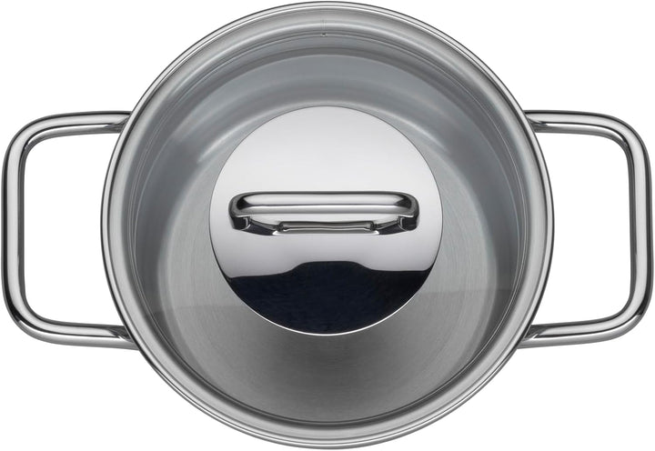 Silit Extra Cook Mini-Fleischtopf 12 cm mit Glasdeckel, Innenskalierung, breiter Schüttrand, qualita