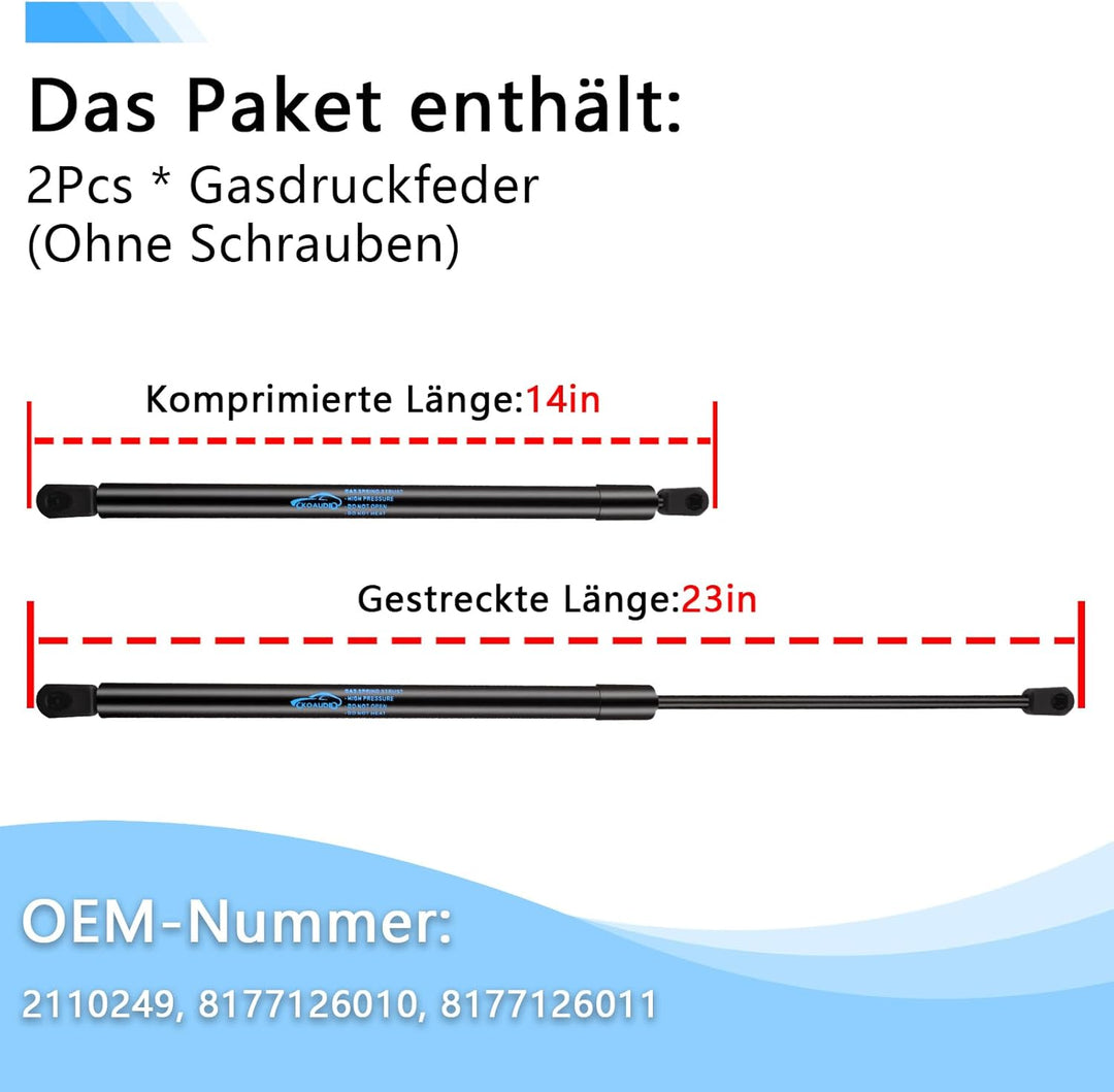 2Pcs Gasfeder Heckklappendämpfer für Hyundai Santa Fe I SM 2001-2006 Gasdruckfeder Dämpfer Kofferrau