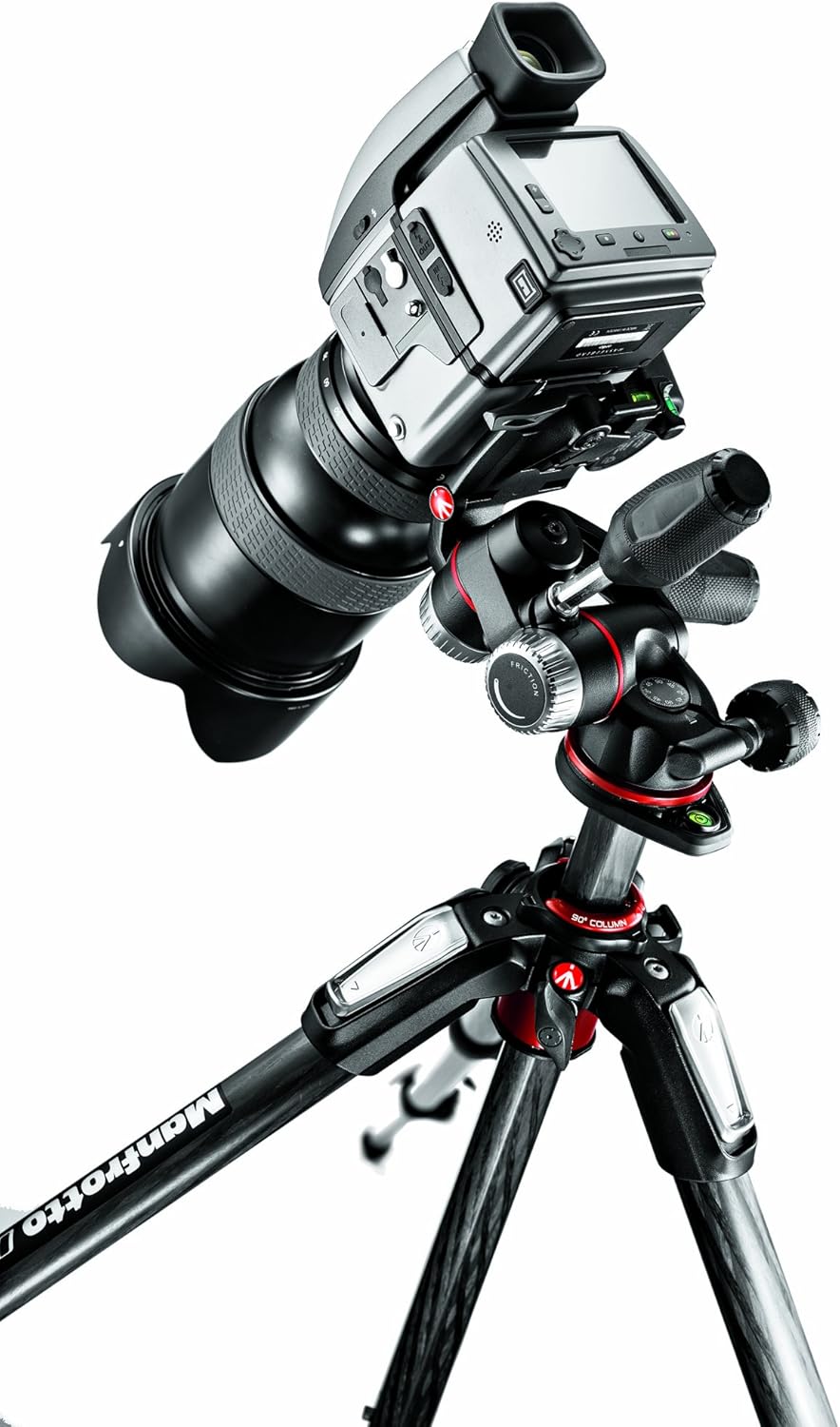 Manfrotto 055XPRO Carbon-Stativ mit 3 Segmenten – Leichtes Reise-Stativ für DSLR & spiegellose Kamer