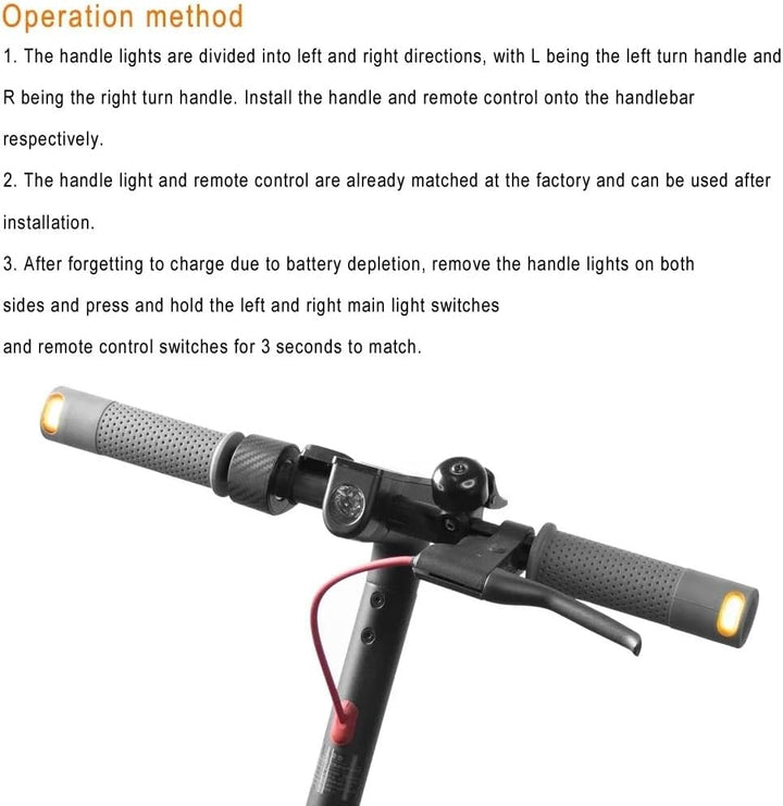 Elektroroller Lenkergriffe mit Blinkern Kompatibel mit Xiaomi M365 Pro 1S Pro 2 Mi3 LED Blinker, Gra