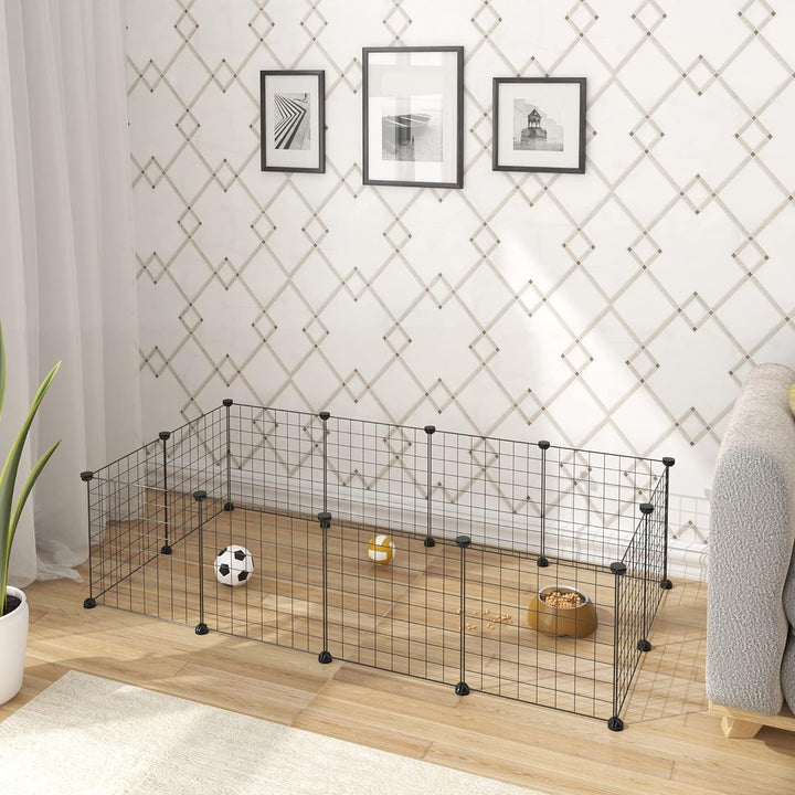 EUGAD Freigehege für Kaninchen 36cm hoch Indoor, Freilaufgehege Kaninchen draussen, Meerschweinchen