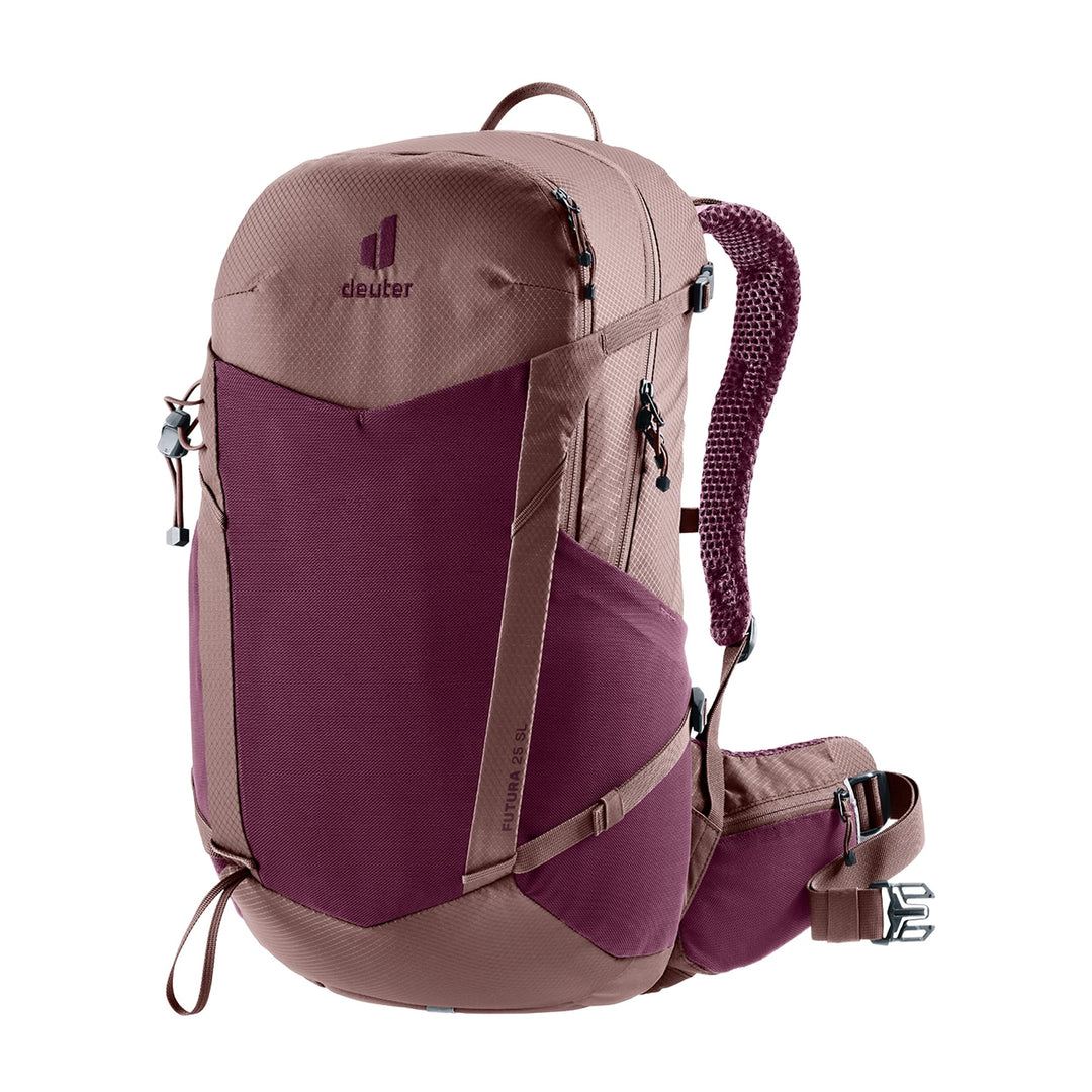 deuter Futura 25 SL Damen Wanderrucksack mit Netzrücken &amp; Regenhülle Cassis-ashrose, Cassis-ashrose