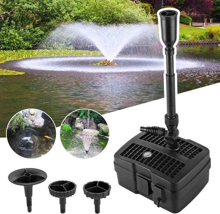 YAOBLUESEA 4 in 1 Teichpumpe Springbrunnenpumpe mit Filter UV-Klärer,Wasserspielpumpe Bachlaufpumpe,