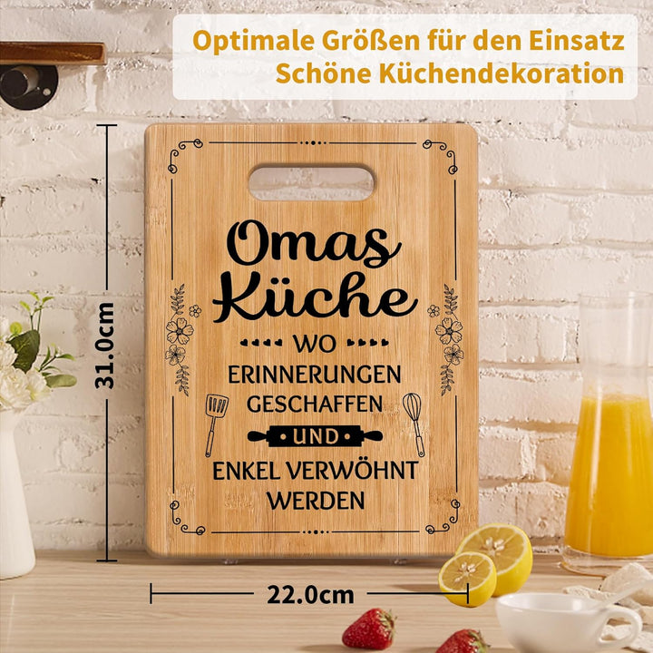 Oma Geschenke, Geburtstagsgeschenke für Oma – Bambus Schneidebrett, Oma Weihnachtsgeschenke, Muttert