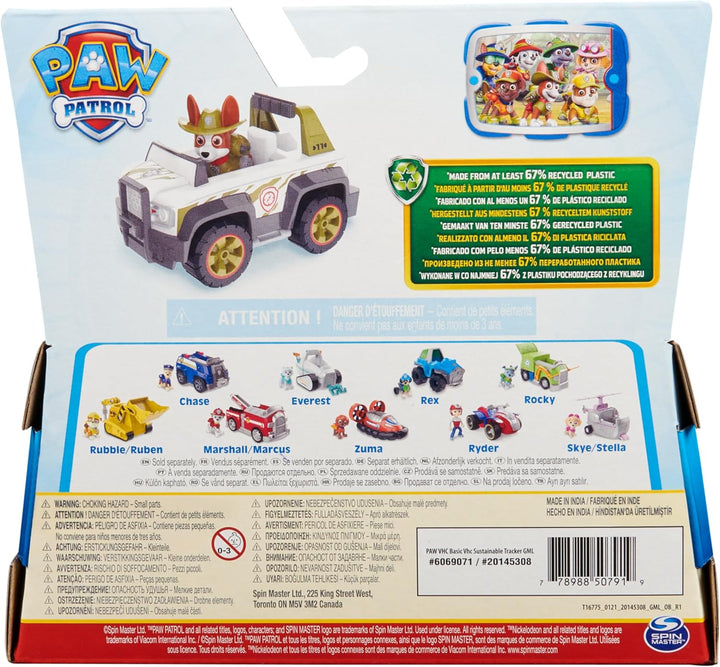 PAW PATROL, Jungle Cruiser mit Tracker-Figur (Sustainable Basic Vehicle/Basis Fahrzeug), Spielzeug f