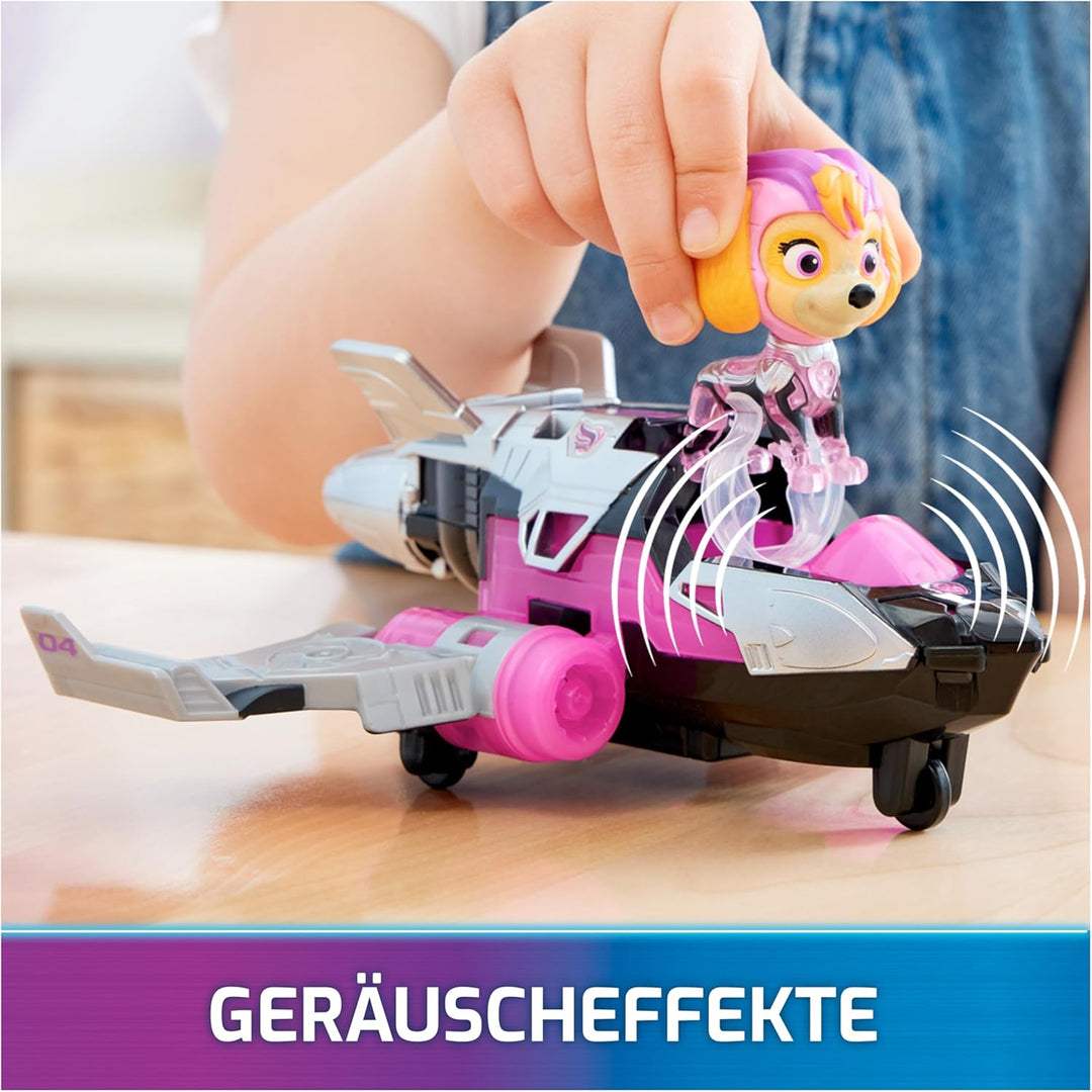 PAW Patrol: Der Mighty Kinofilm, Superhelden-Basis-Fahrzeug von Skye mit Welpenfigur, Flugzeug mit L