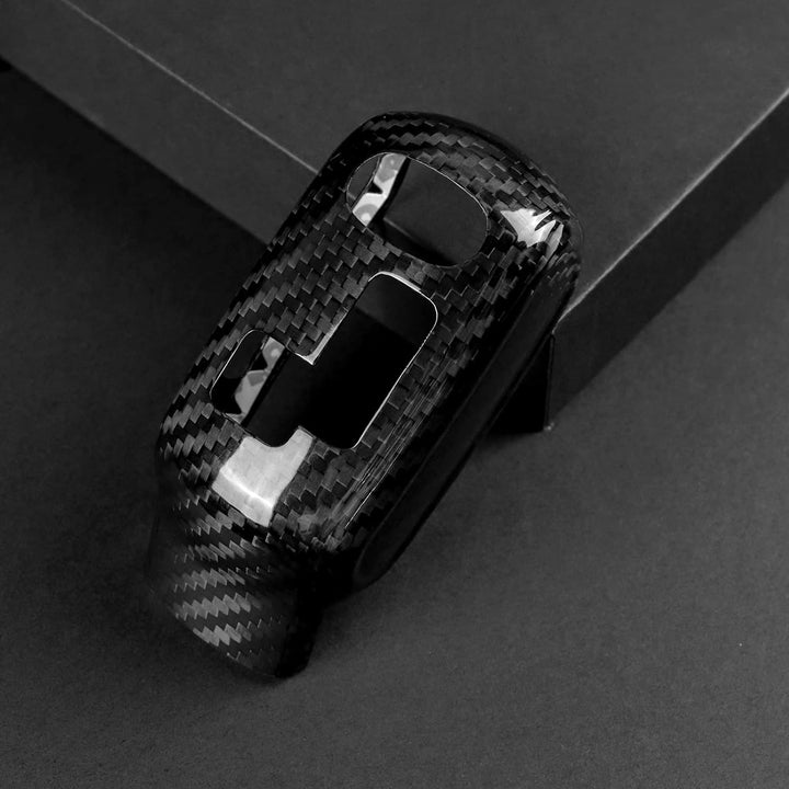 KUNGKIC Kohlefaser Auto-Schaltknauf-Abdeckung Schalthebelknauf Aufkleber Compatible with Mini Cooper