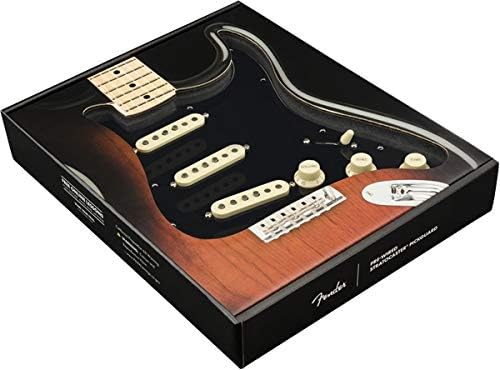 Fender Pre-wired Pickguard Strat Tex-Mex, einbaufertig verkabelt – SSS – Schwarz Schwarz Tex Mex, Sc