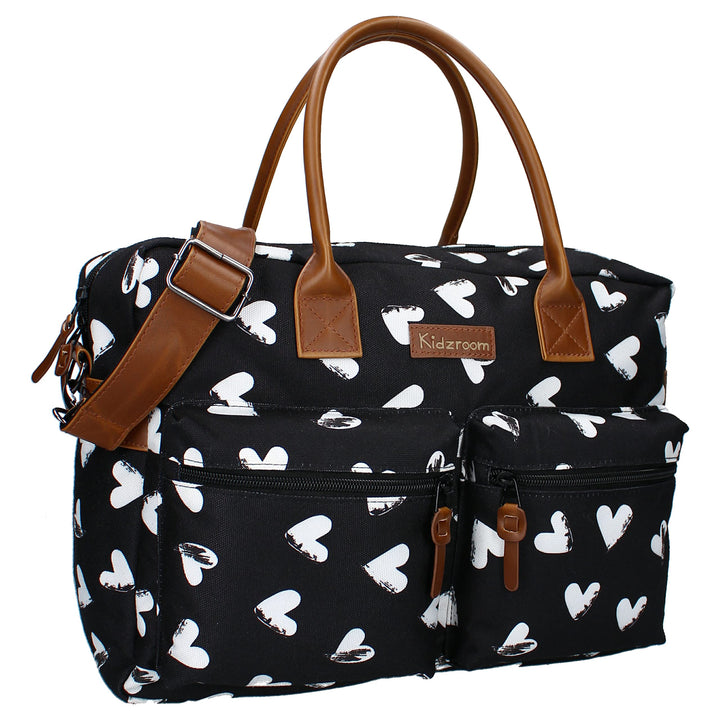 Kidzroom 030-8303-2 Wickeltasche Herzen, schwarz 27*38*16cm Herzen, 27*38*16cm Herzen