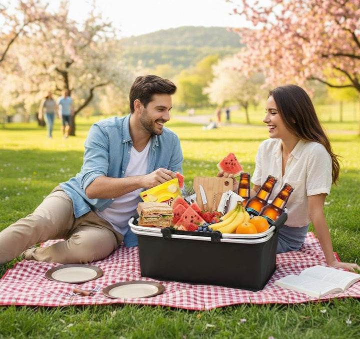 Einkaufskorb,Einkaufskorb Faltbar,Thermo Als Picknickkorb,Tragekorb,Kühlbox Tragbare Mit Gepolsterte
