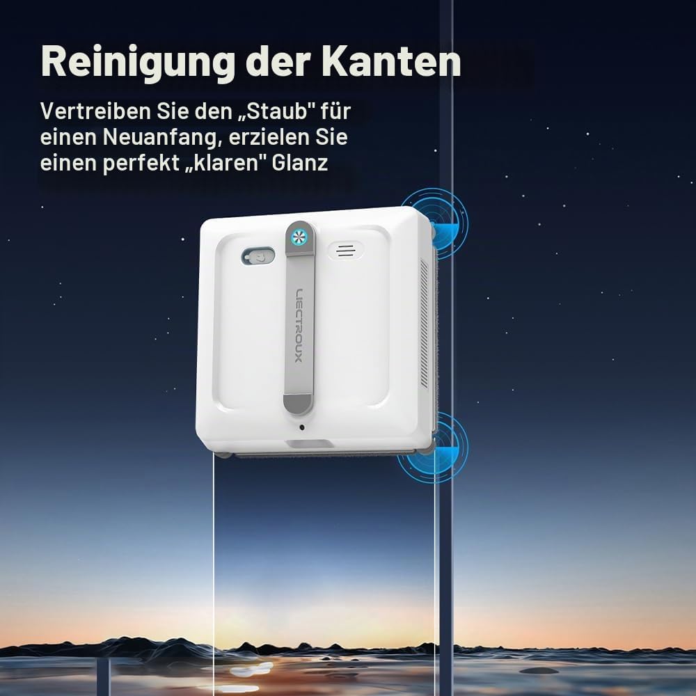 LIECTROUX Fensterputzroboter S9, 2 rotierende Bürsten, Sprühpumpe mit 6 Düsen, bürstenloser Motor, 9