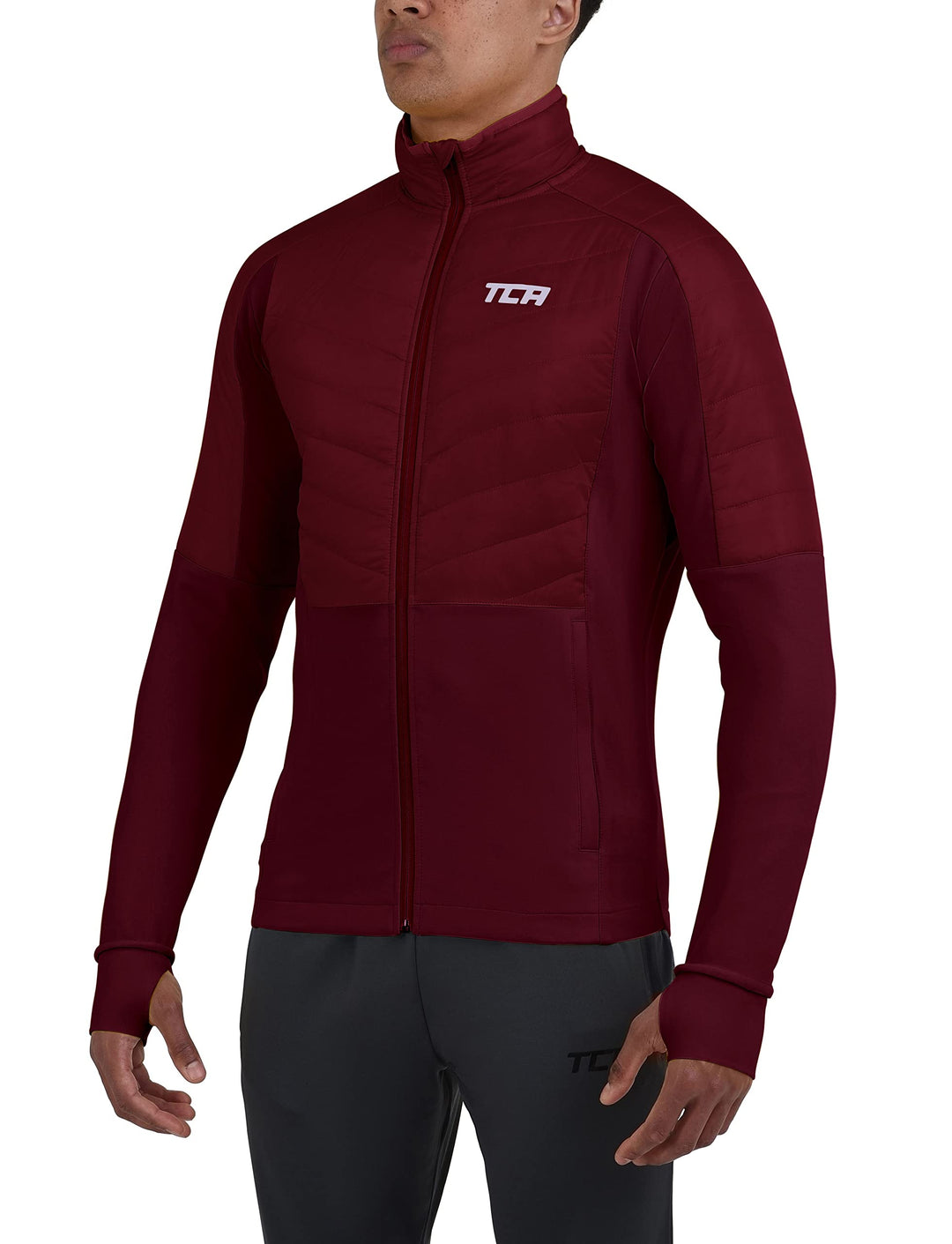TCA Herren Excel Runner ganzjährige, leichte, wasserabweisende verstaubare Laufjacke XXL Cabernet, X