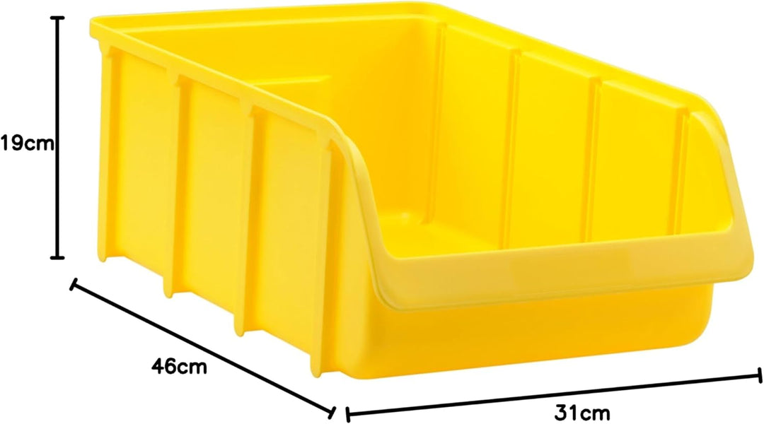 hünersdorff 675200 Sichtbox / Stapelbox / Lagerbox in Grösse 5, stapelbar, Farbe: Gelb Gelb 5, Gelb