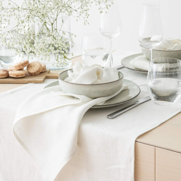 LinenMe Lara Servietten, 50,8 x 50,8 cm, gebrochenes Weiss, 4 Stück 20 x 20" Gebrochenes Weiss, 20 x