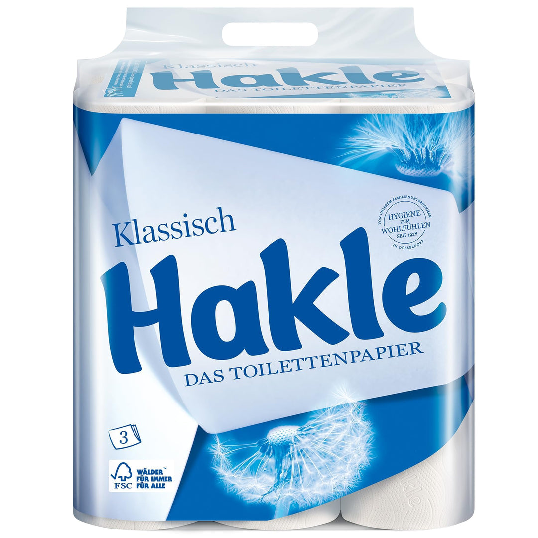 Hakle - Toilettenpapier Klassisch Weiss 24 Rollen 1 Stück (24er Pack), 1 Stück (24er Pack)