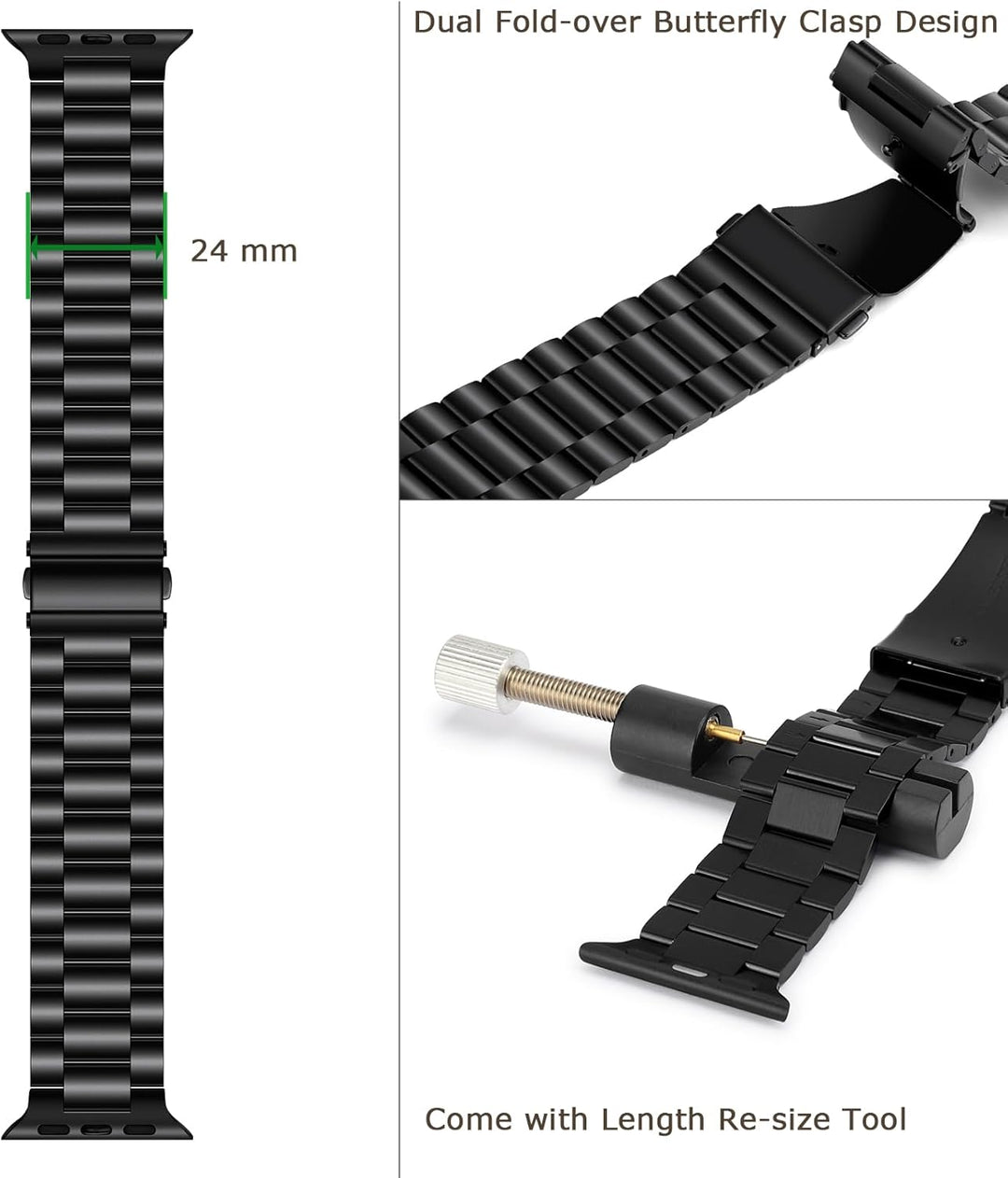 Tasikar Armband Kompatibel mit Apple Watch Ultra Armband 49mm Prämie Edelstahl Metall Ersatz Armband