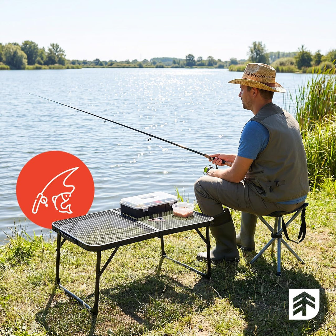 MalTec Wandern Klappbarer Campingtisch in Aluminium FLIP 60 Koffer