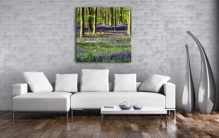 deyoli Lavendel Blumen im Wald Format: 70x70 als Leinwand, Motiv fertig gerahmt auf Echtholzrahmen,