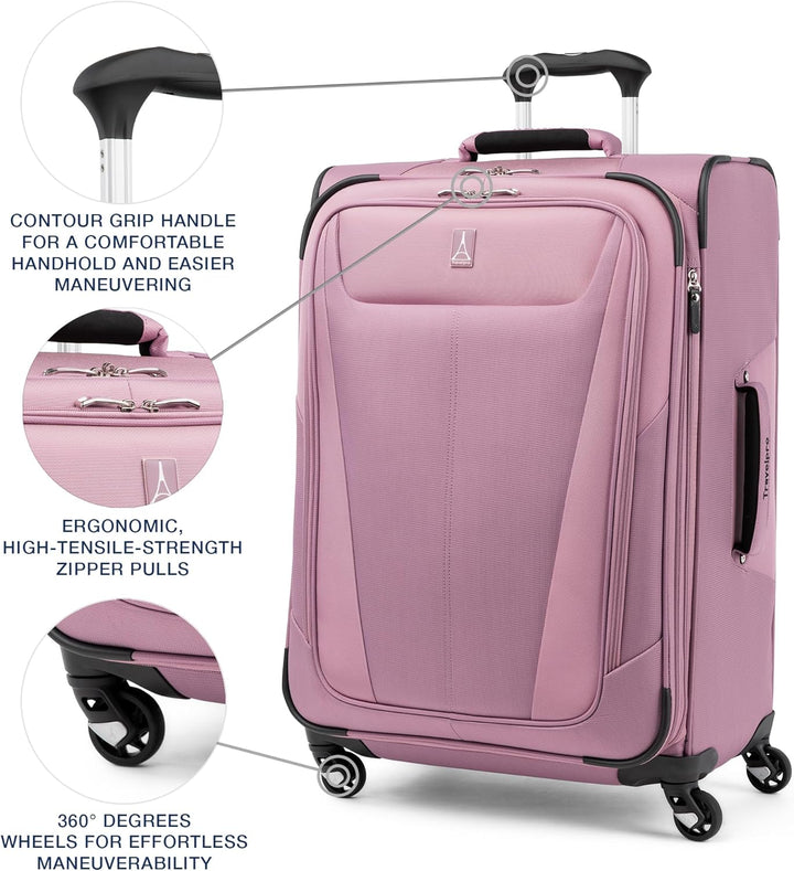Travelpro Maxlite 5 Softside erweiterbares aufgegebenes Gepäck mit 4 Spinnerrädern, Leichter Koffer,