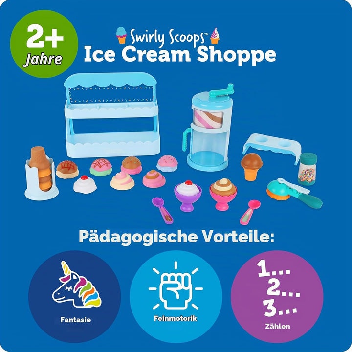 Learning Resources Swirly Scoops Eiscreme-Shop LER9278, Ab 2 Jahren, Rollenspiel Eisdiele, Feinmotor
