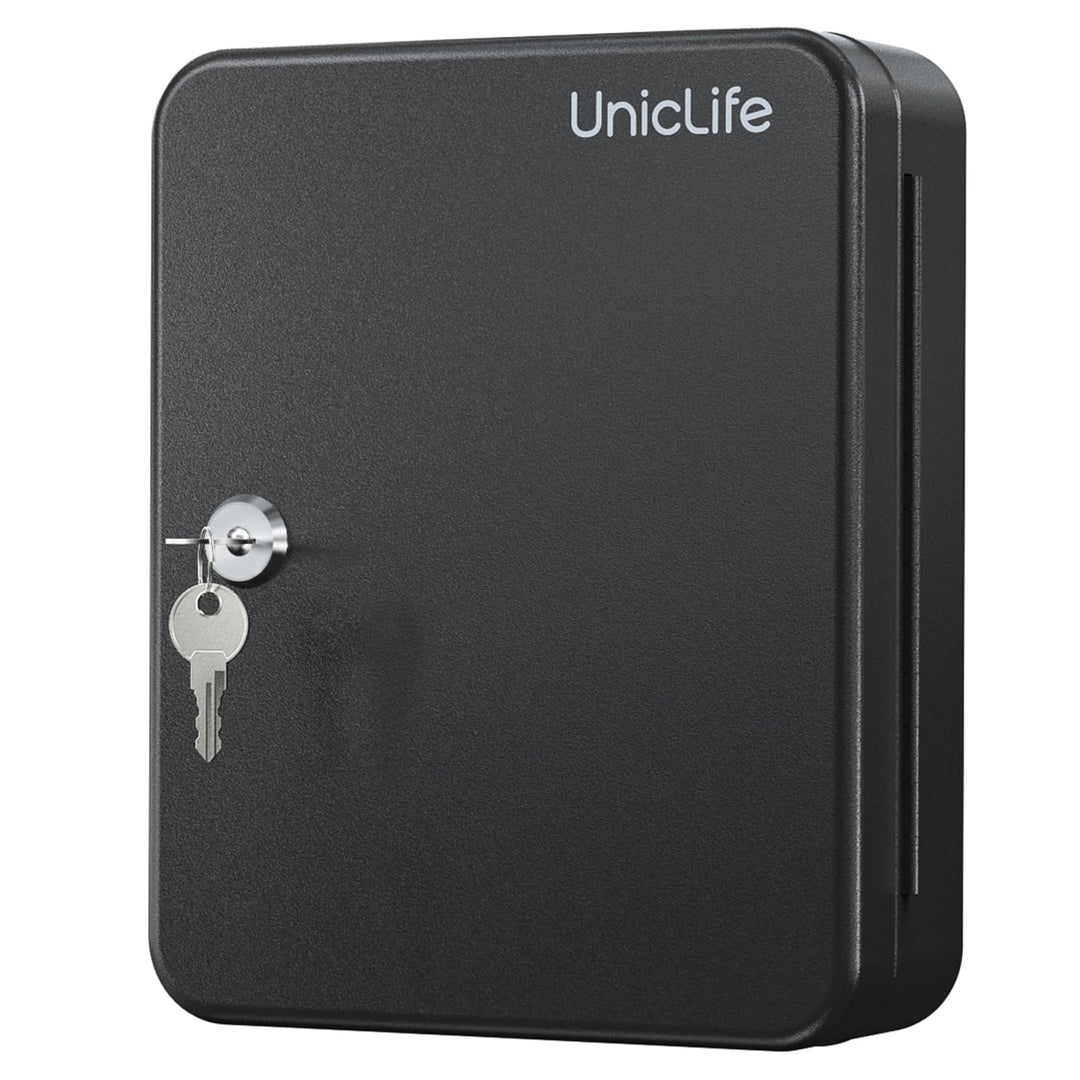 Uniclife 28-Schlüssel Schlüsselschrank mit 2 Aufschliessungsschlüsseln Schlüssel-Organisator Schwarz