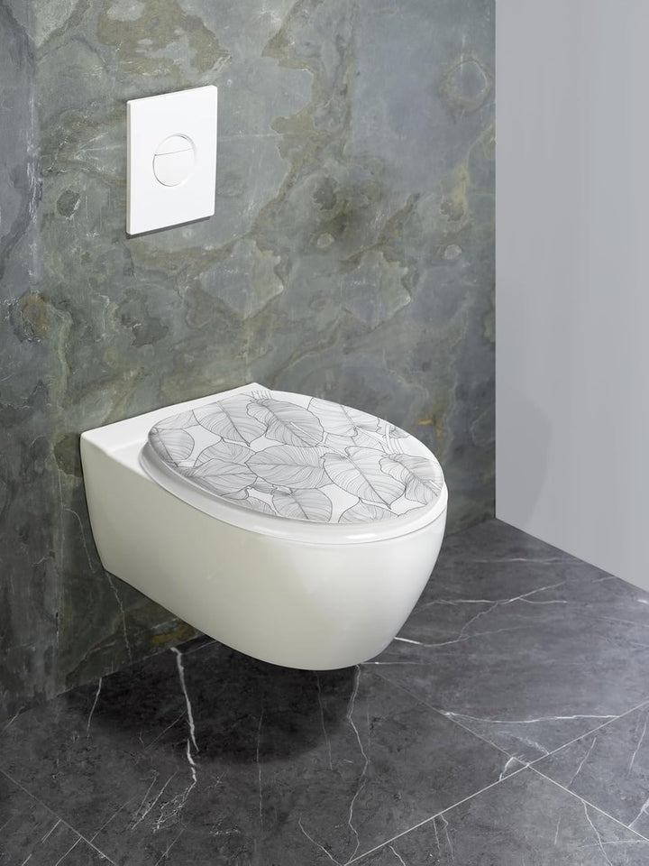 WENKO WC-Sitz Samoa, Premium-Duroplast Design-Toilettensitz mit Easy-Close Absenkautomatik & Fix-Cli
