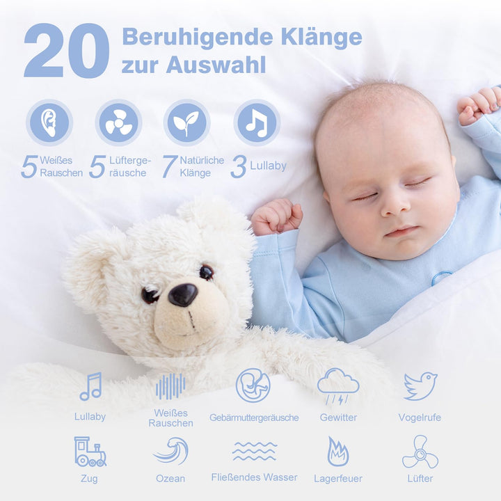 Tragbare Baby White Noise Machine: Easy@Home Einschlafhilfe Babys mit weissem Rauschen | Nachtlicht