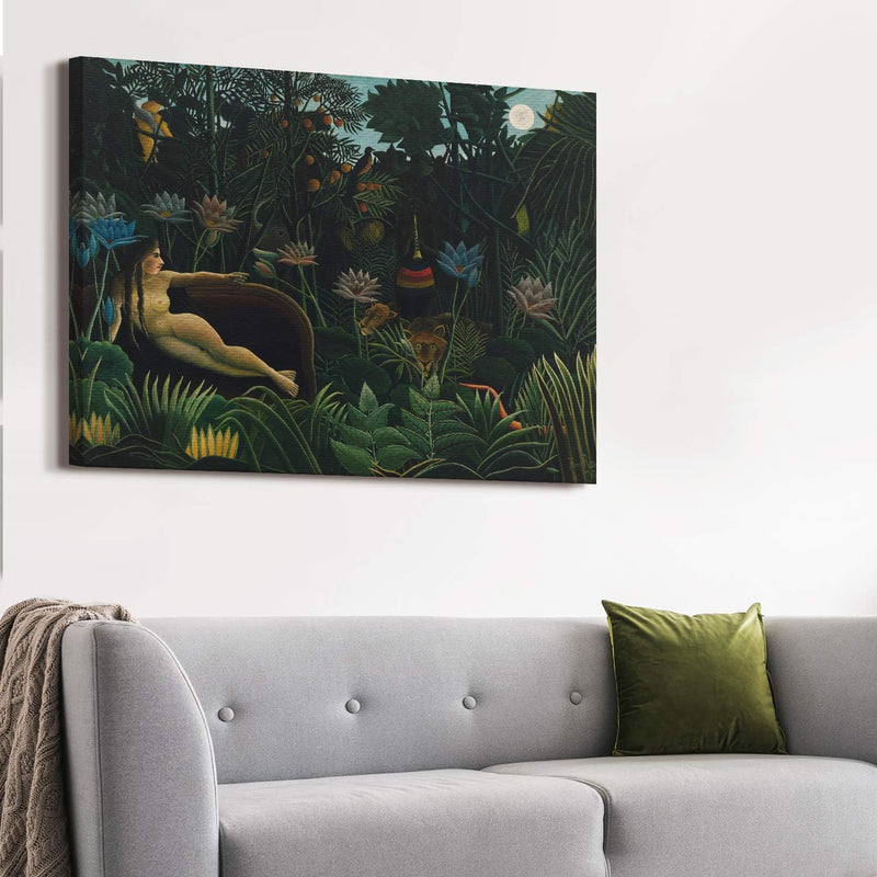 PICANOVA – Henri Rousseau – The Dream 100x75cm – Bild auf Leinwand – Premium Kunstdruck Auf 2cm Holz