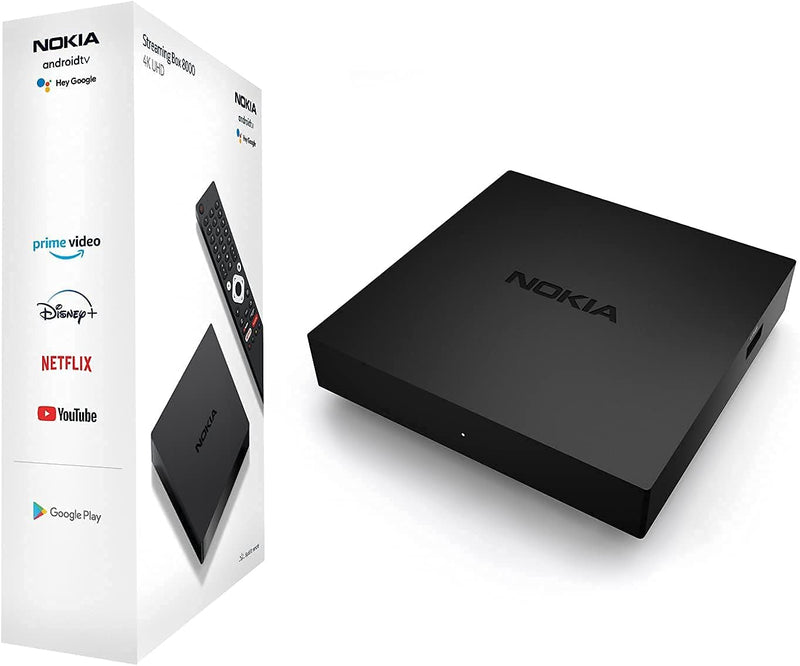 Nokia Streaming Box 8000, Android TV (Chromecast, HDMI, Netflix, Prime Video, Disney+) Streaming Box