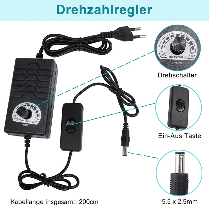 Hubkolbenmotor Linearaktuator DC 24V DIY Linearmotor 120rpm Hub 3cm-15cm mit Drehzahlregler und Saug