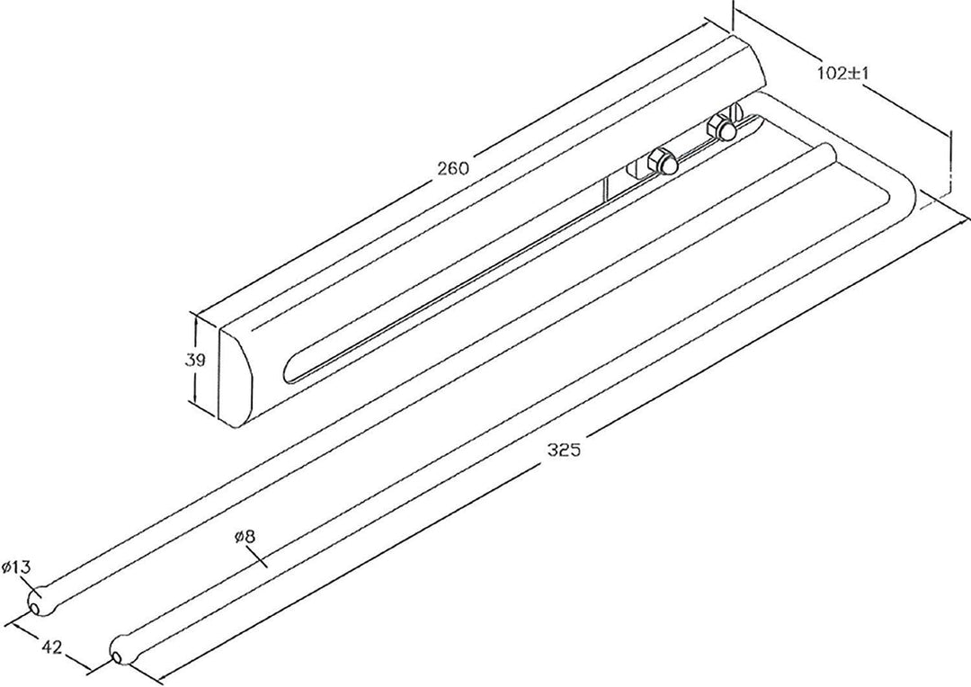 2 Stück SO-TECH Handtuchauszug Chrom 2-armig Handtuchhalter Länge eingeschoben 325 mm Handtuchstange