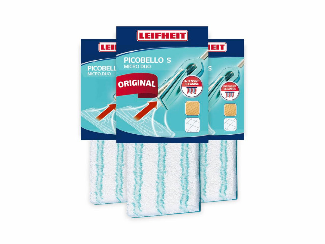 Leifheit Original Wischpad Picobello S Micro Duo Wischbezug für Glatte Böden, Wischer Bezug aus Mikr