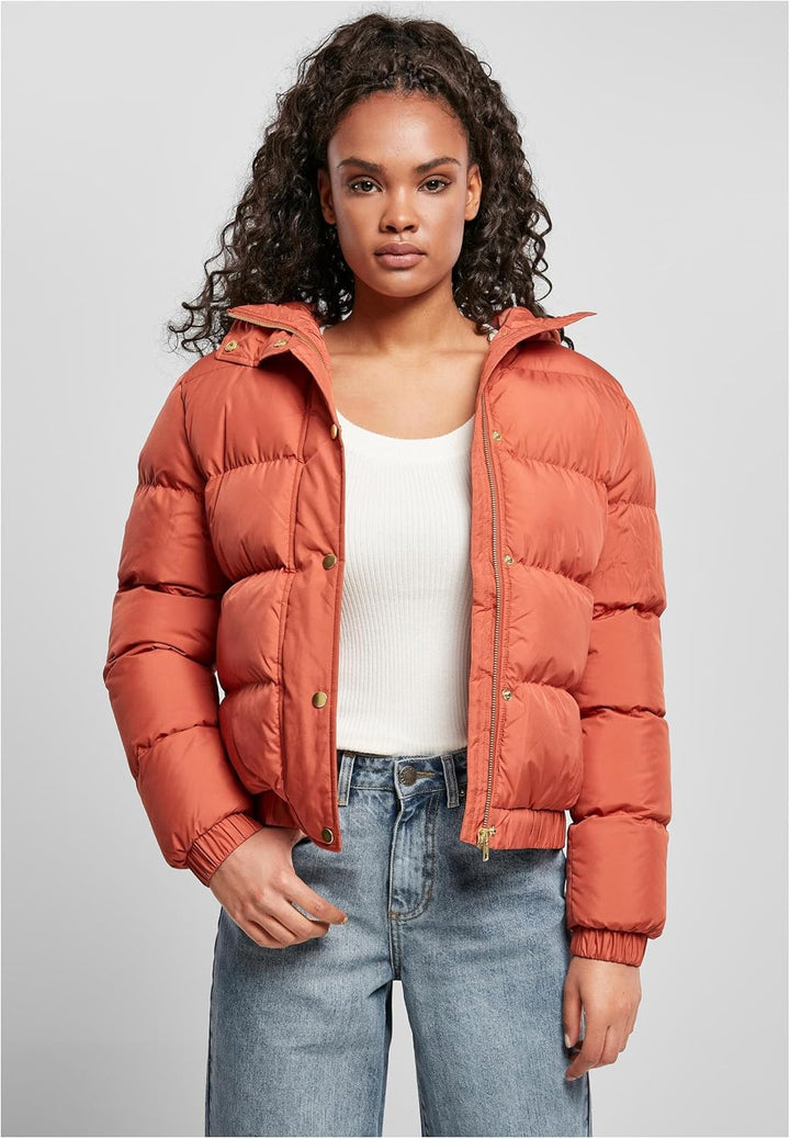 Urban Classics Damen Ladies Hooded Puffer Jacket Jacke XS redearth, XS redearth