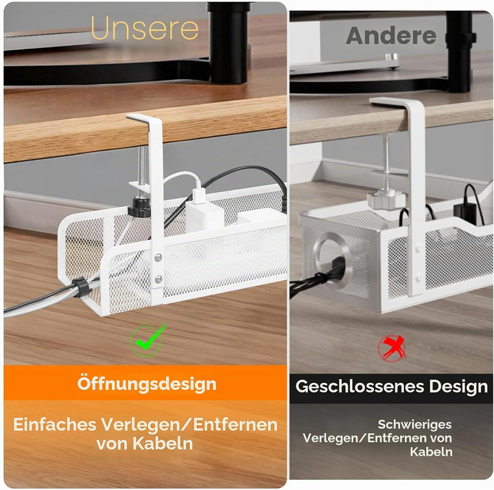 Kabelkanal Schreibtisch Ohne Bohren, 2 Stück Kabelmanagement Schreibtisch Kabelhalter Kabel Organize
