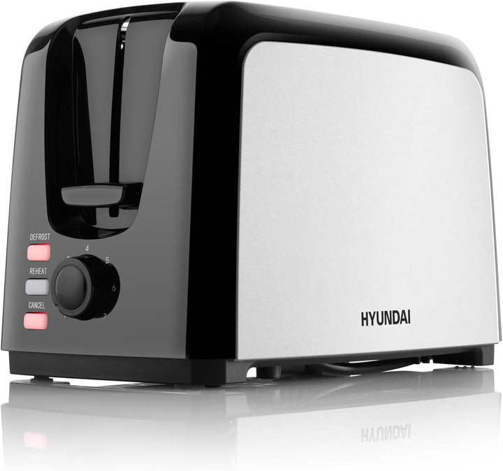 HYUNDAI Toaster TO304 I 750 W I 2 Scheiben I 7 Stufen I Krümelschublade I Stopfunktion I Gleichmässi