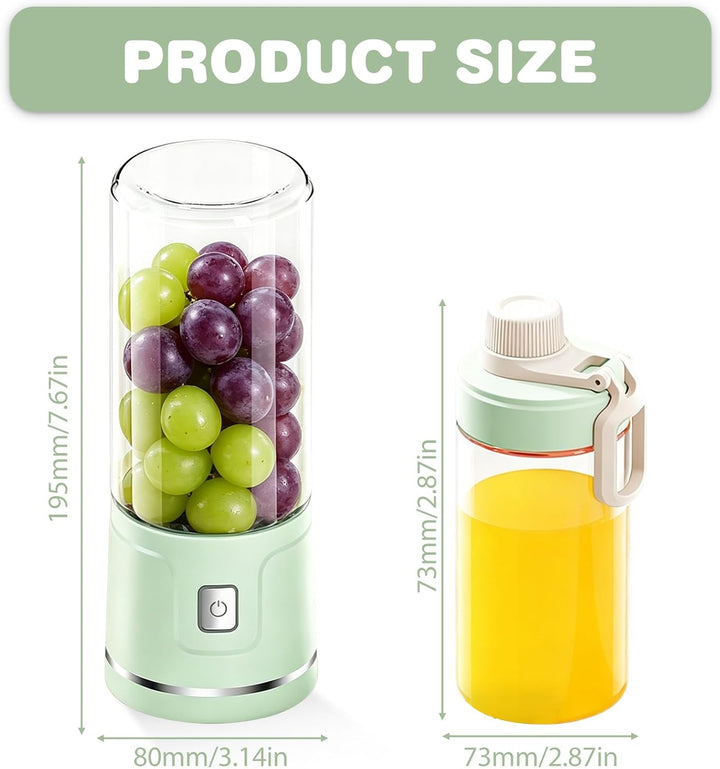 Tragbarer Mixer to Go: 500ml Elektrischer USB-Entsafter, Wiederaufladbarer Mini Standmixer, Tragbare