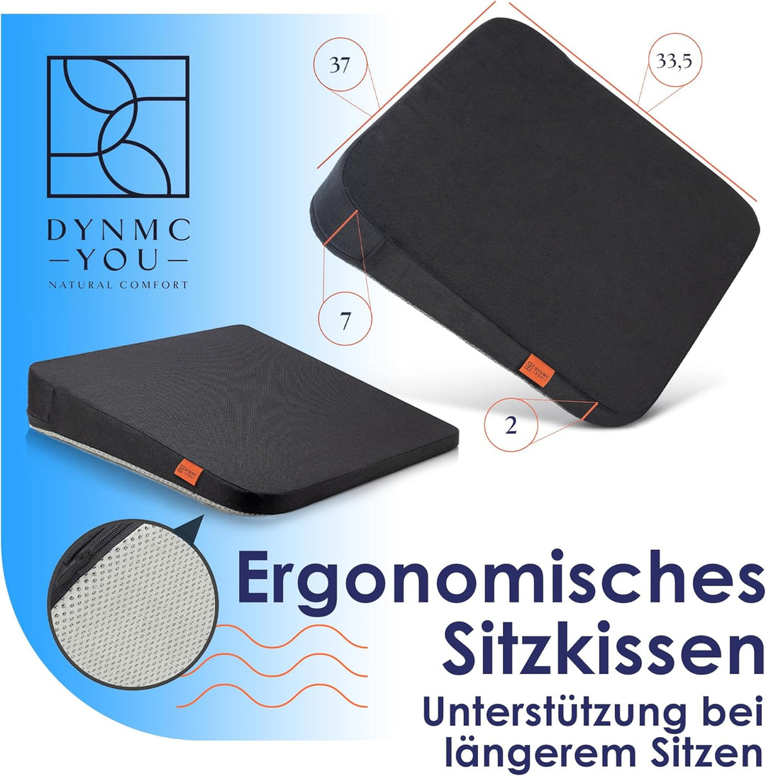 DYNMC you Keilkissen Stuhl - Test SEHR GUT - Sitzkissen Stuhl - Mit Physiotherapeuten Entwickelt - E