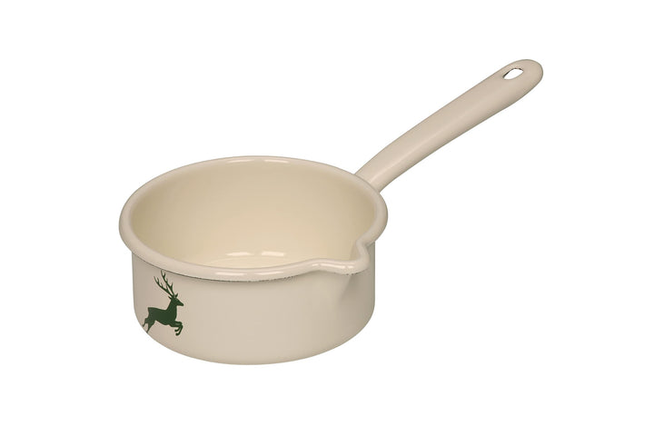 Riess, 0036-072, Stielkasserolle mit grossem Ausguss 14 0,75 L, COUNTRY - HIRSCH GRÜN, Durchmesser 1