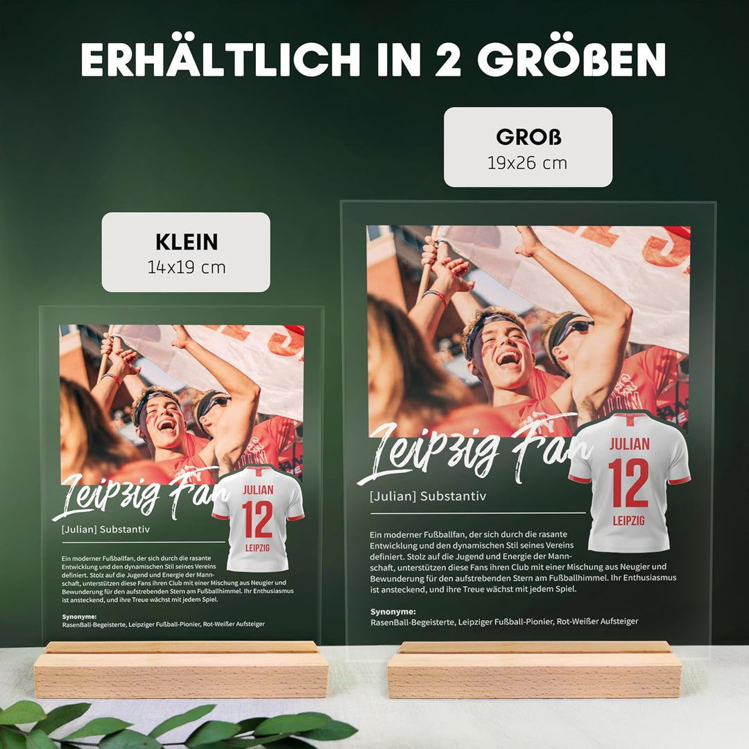 Leipzig Geschenk personalisiert - Acryl Geschenk - Definition: Leipzig Fan - Leipzig Fanartikel, Lei