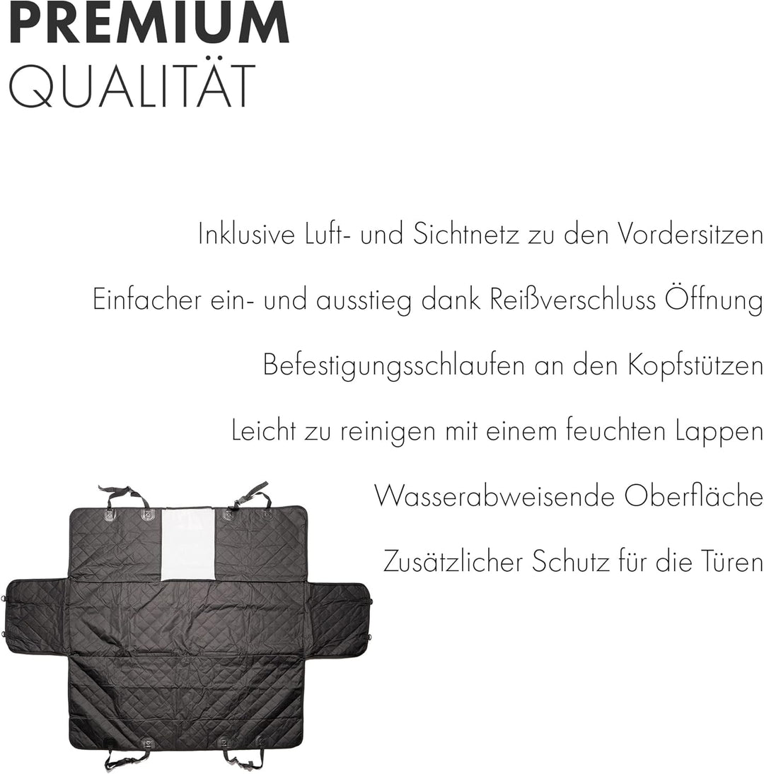 Shop4EV Hundematte Rücksitzbank Rückbank mit Seitenschutz Hundedecke Schondecke Wasserdicht mit Anti